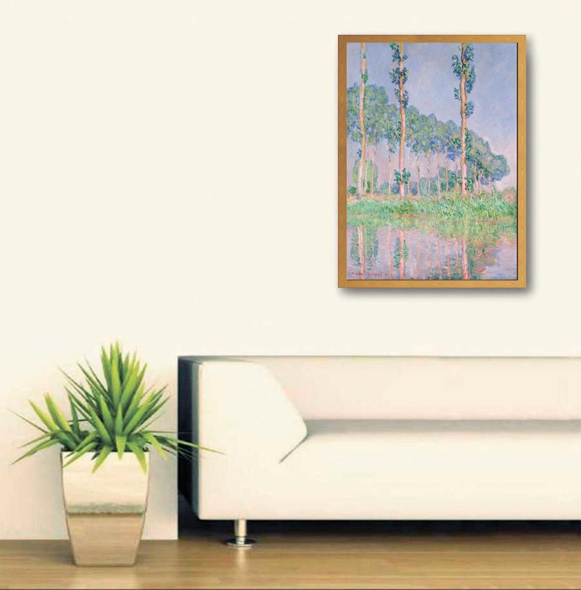 Claude Monet Poplars In The Sun 1891 Riverside Impressionist Poster - Image 3