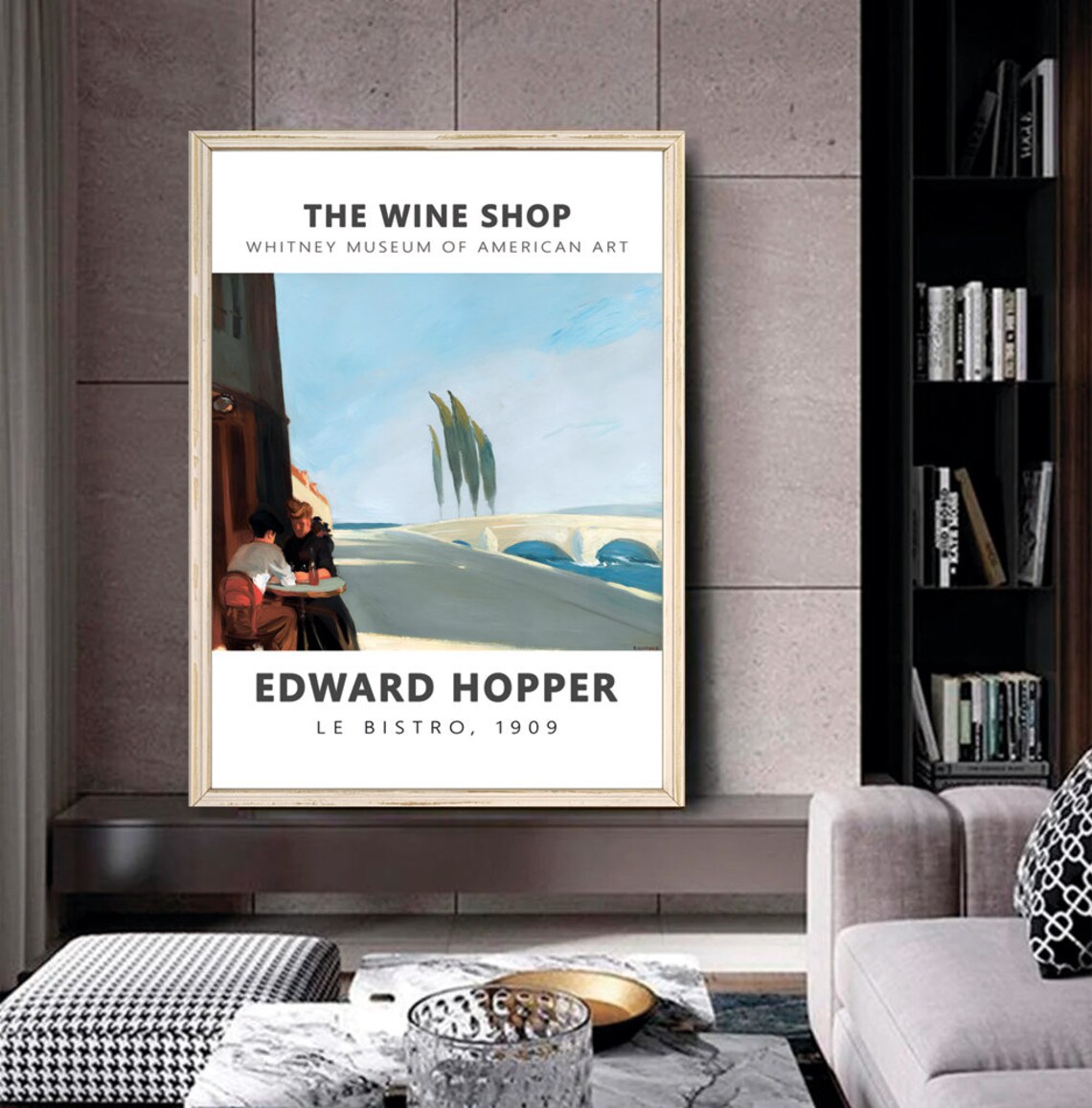 Edward Hopper Le Bistro 1909 The Wine Shop Cafe Scene Art Poster - Image 2