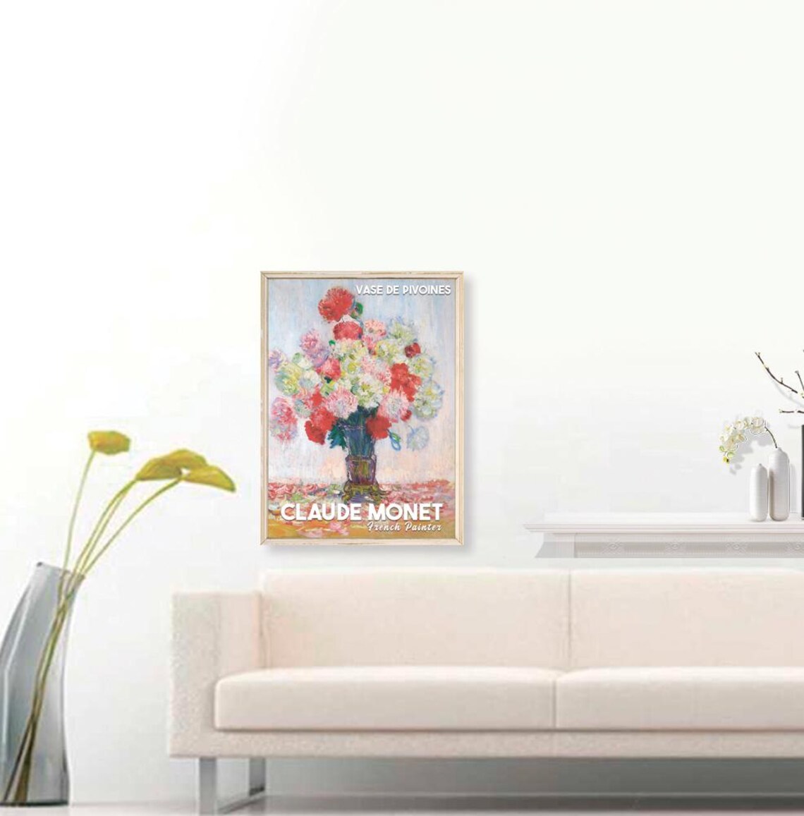 Claude Monet Vase de Pivoines Peony Bouquet Impressionist Poster - Image 3