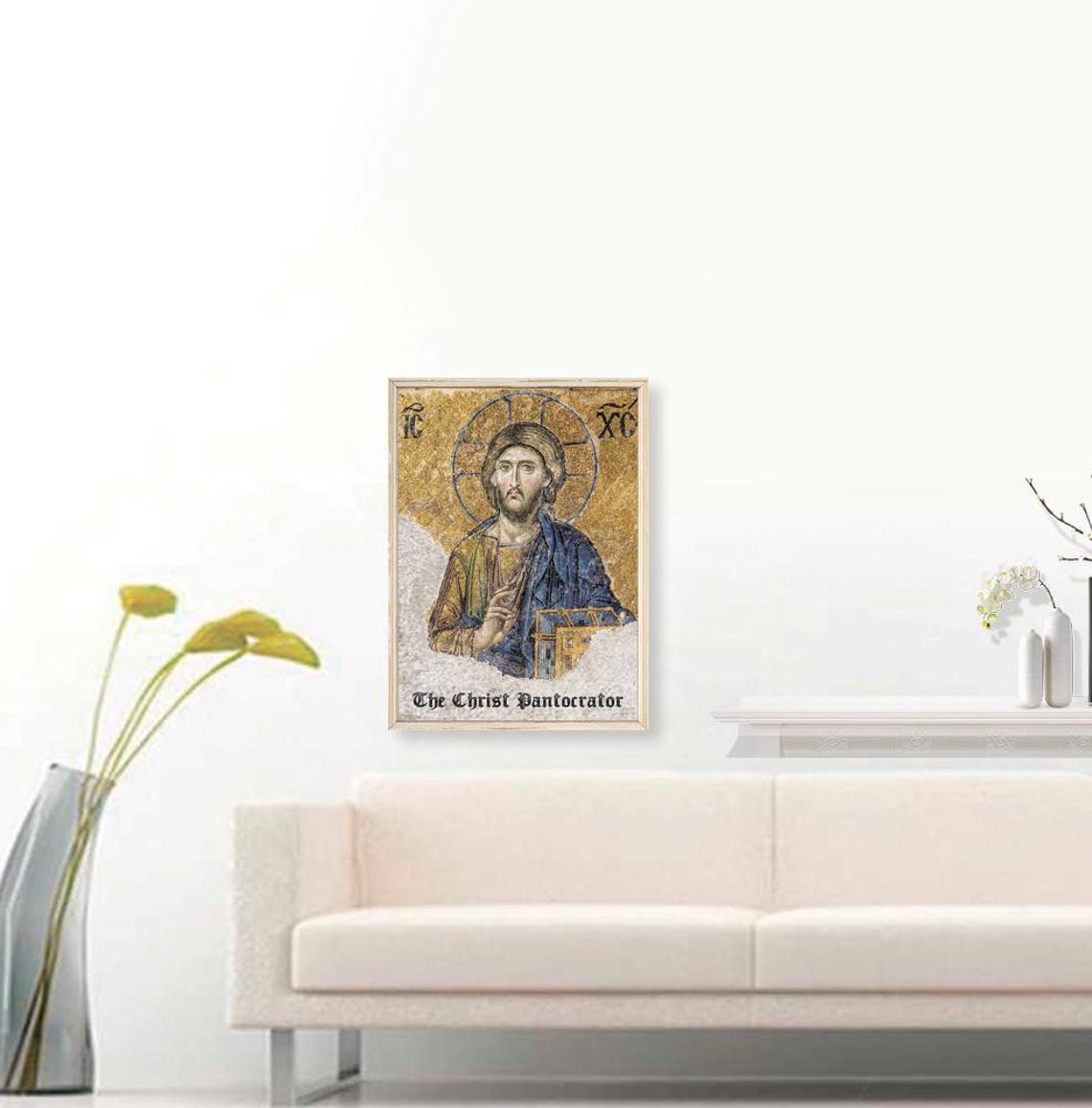 The Christ Pantocrator Byzantine Gold Mosaic Icon Religious Art Poster - Image 3