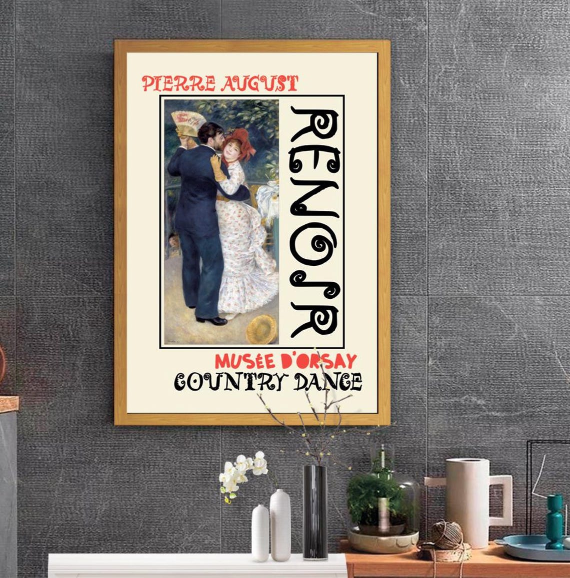 Pierre Auguste Renoir Country Dance 1883 Print Renoir Dance Poster Painting Of Dancing Couples Fans In Art Renoir Painting - Image 2