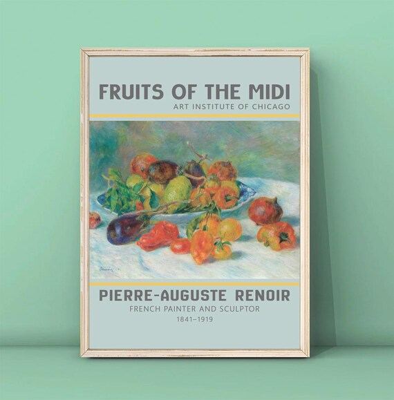 Pierre Auguste Renoir Fruits Of The Midi Print Renoir Painting Kitchen Wall Decor Dining Room Wall Art Vegatables Poster