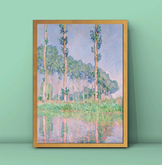 Claude Monet Poplars In The Sun 1891 Print Monet Landscape Painting Monet Wall Art Painting By Claude Monet