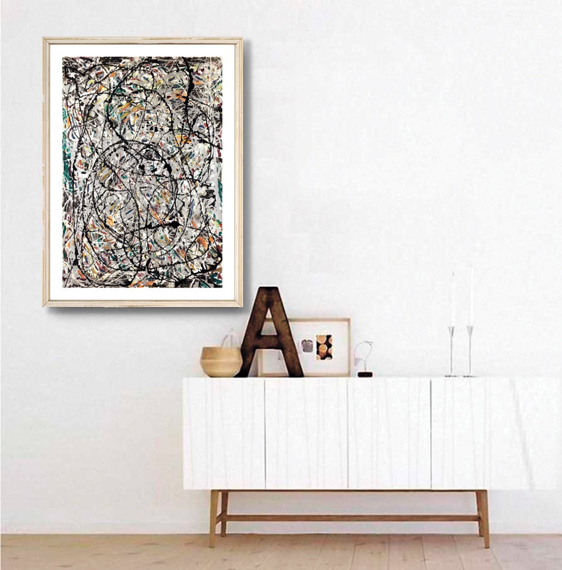 Jackson Pollock Monochrome Drip Abstract Art Poster Vintage Wall Decor - Image 3