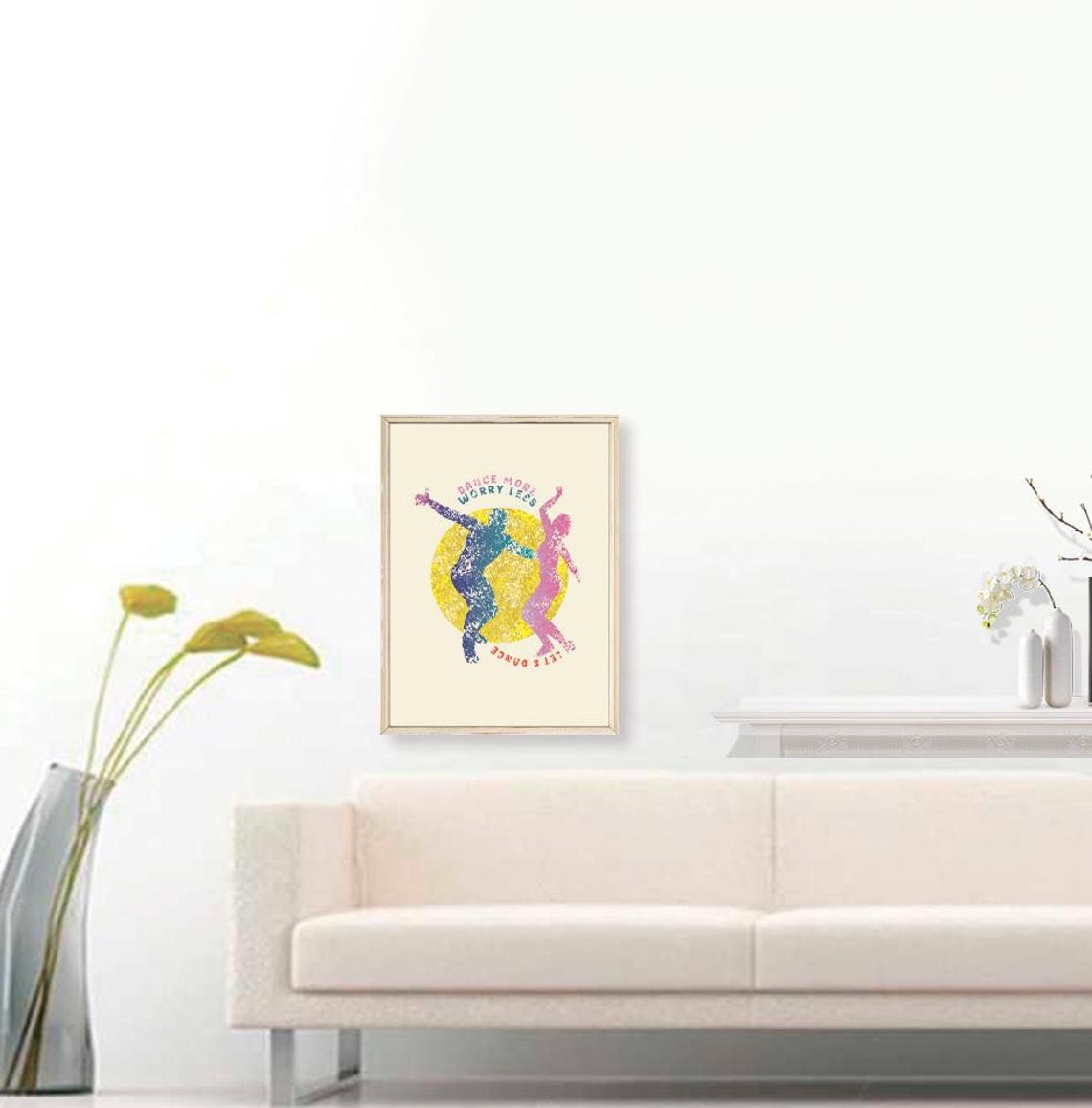 Dance More Worry Less Lets Dance Colorful Dancers Quote Poster - Image 3