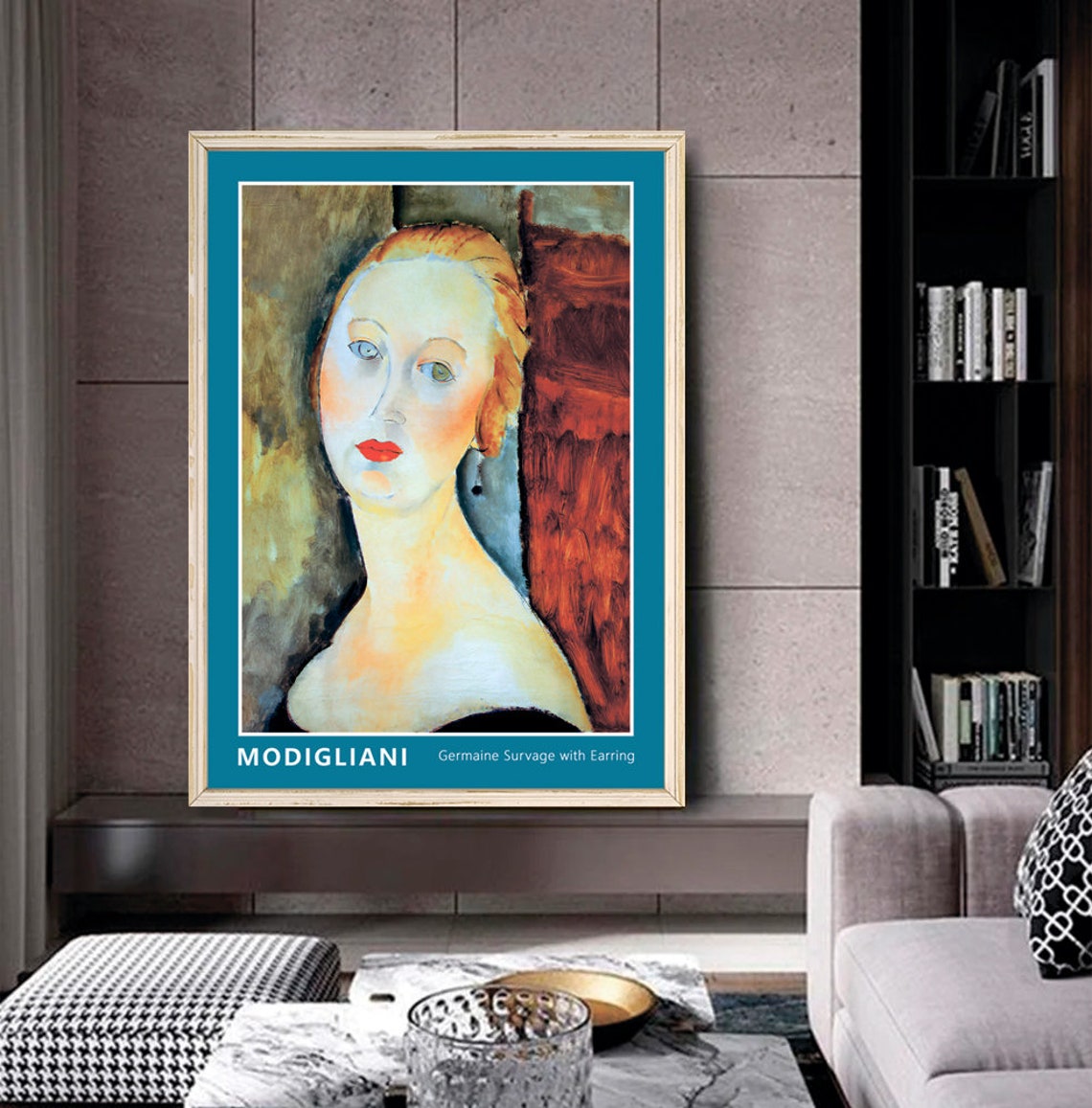 Amedeo Modigliani Germaine Survage Earring Portrait Art Poster - Image 2