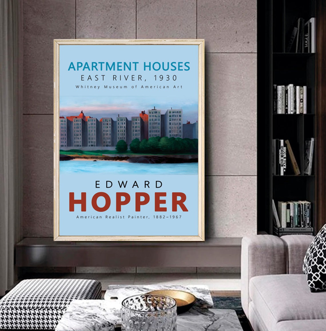 Edward Hopper Apartment Houses East River 1930 Skyline Poster - Image 2