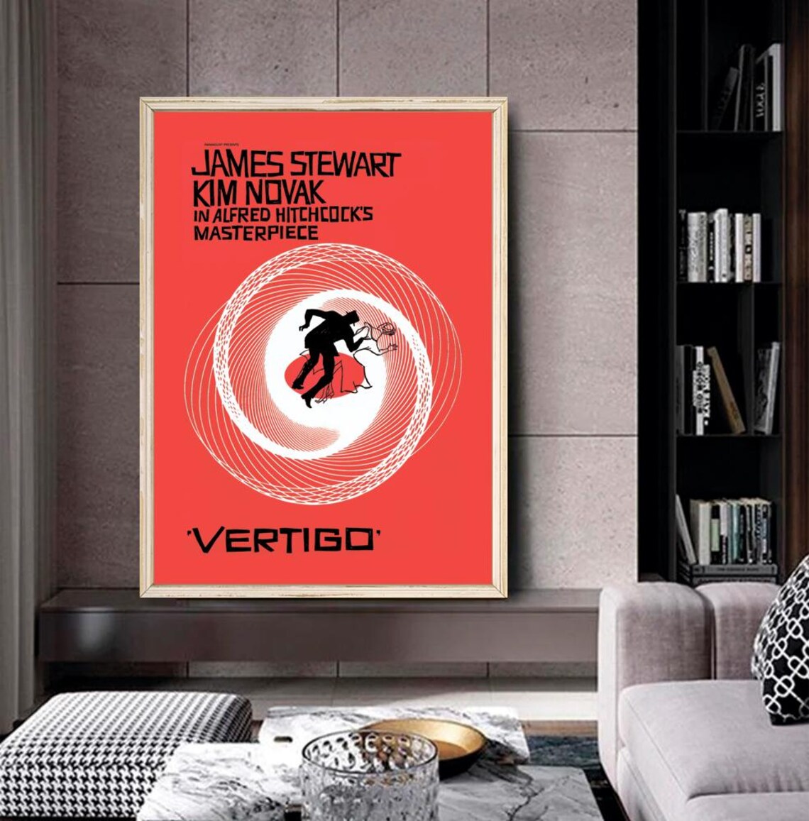 Vertigo Alfred Hitchcock Classic Movie Poster Saul Bass Spiral Art - Image 2