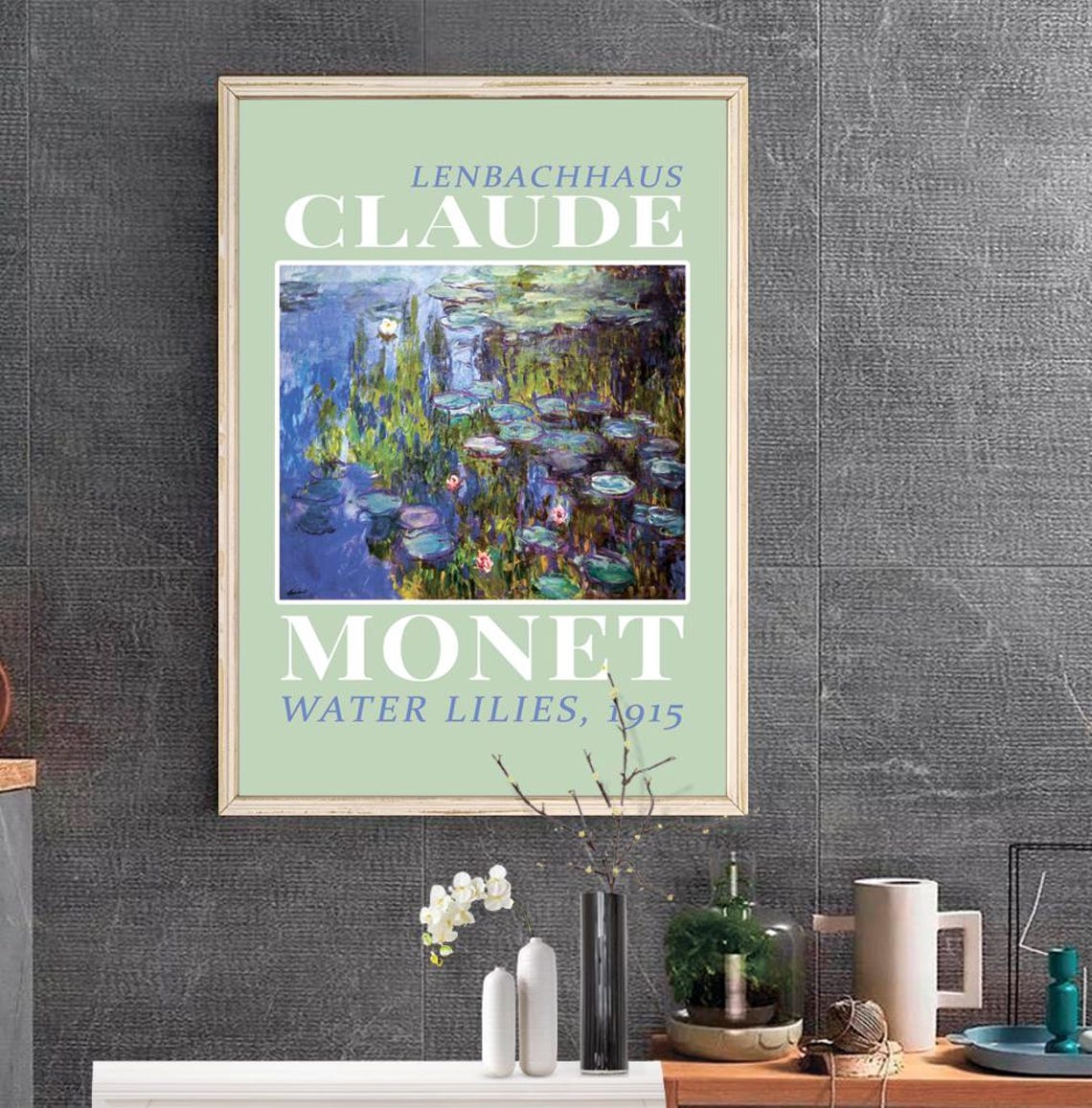 Claude Monet Water Lilies 1915 Museum Exhibition Gallery Art Poster - Image 2