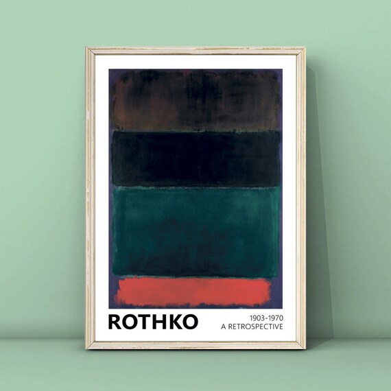 Mark Rothko Retrospective Exhibition Poster Brown Black Teal Abstract Bands