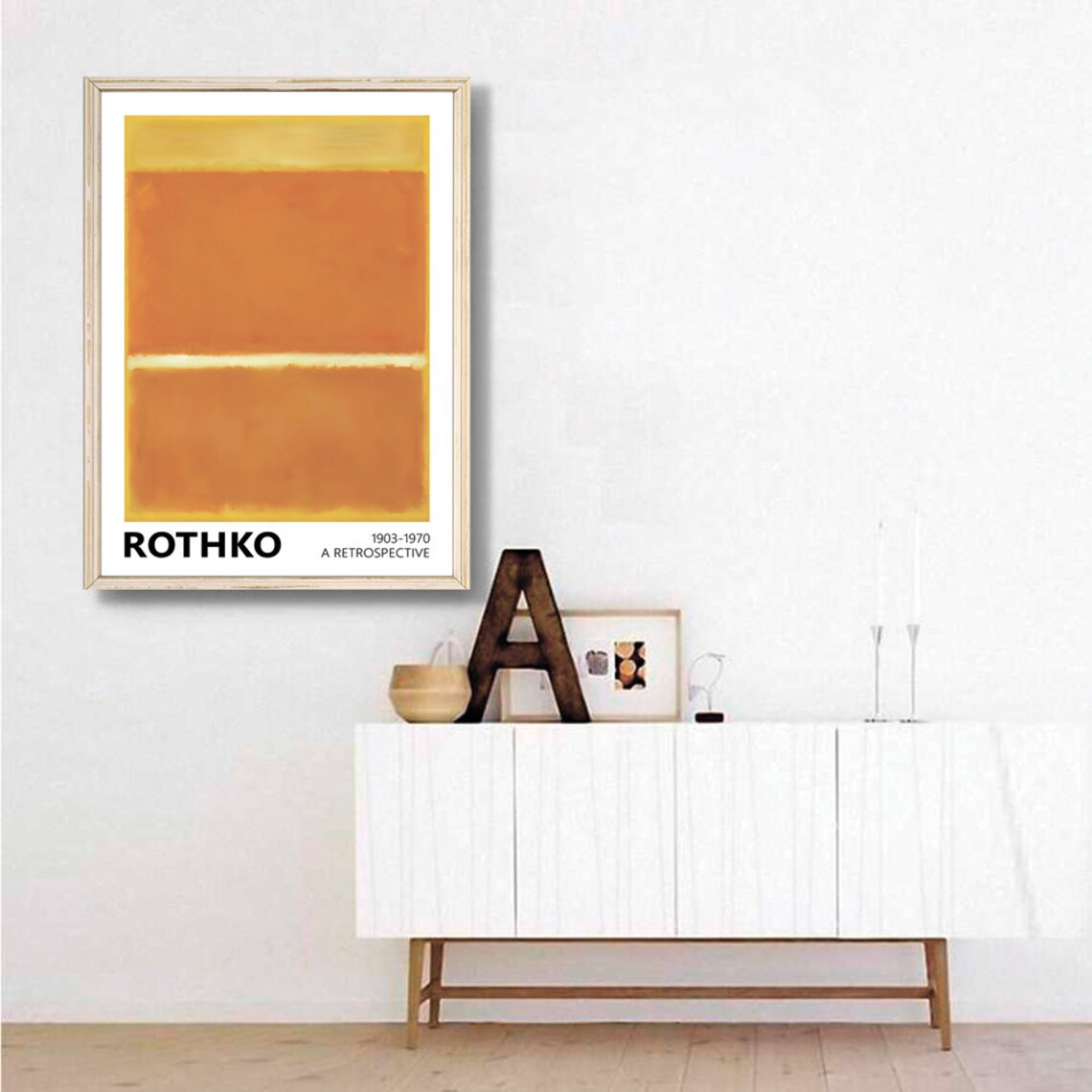 Mark Rothko Retrospective Exhibition Poster Orange Yellow Abstract Color Field - Image 3
