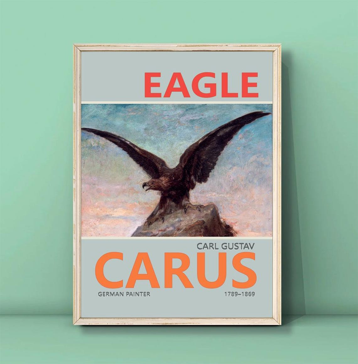 Carl Gustav Carus Eagle Soaring Rocky Peak Oil Painting Poster