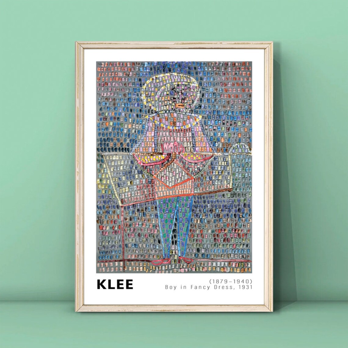 Paul Klee Boy In Fancy Dress 1931 Colorful Mosaic Cubist Art Poster