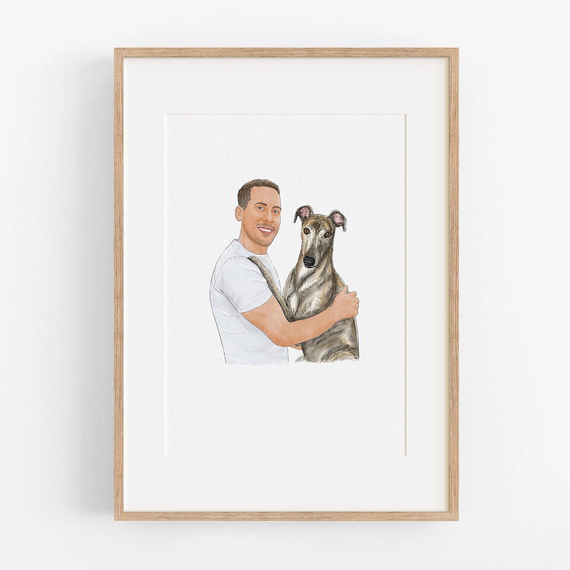 Pet And Owner Portrait Custom Watercolor Painting From Photo Pet Memorial Gift Personalized Dog Portrait Pet Lover Gifts