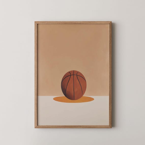 Minimalist Basketball Poster Sports Office Decor Has Everything Gift
