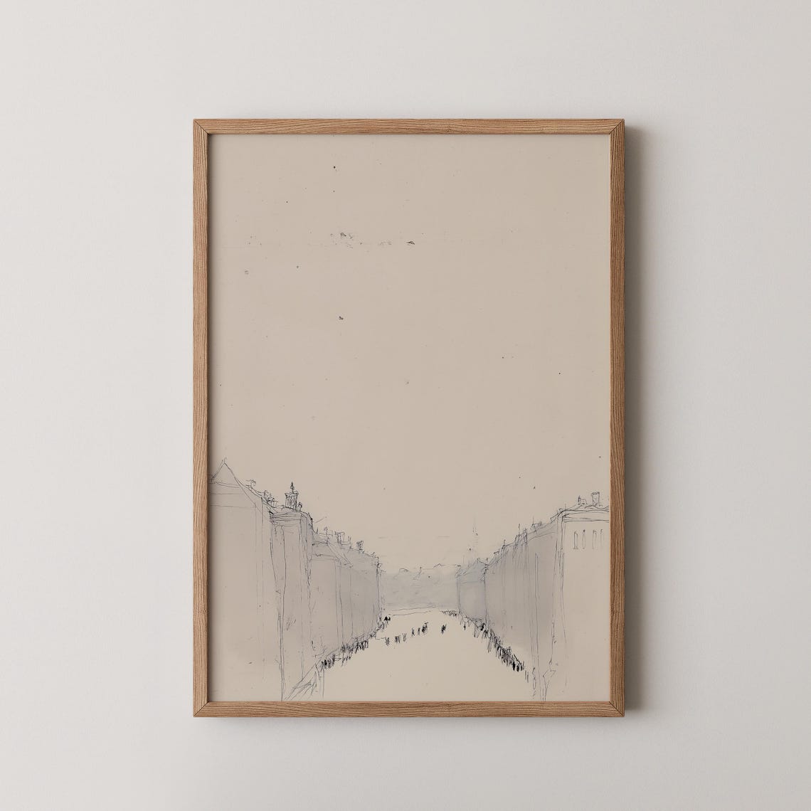 Minimalist Cityscape Print Neutral Wabi Sabi Art And Decor