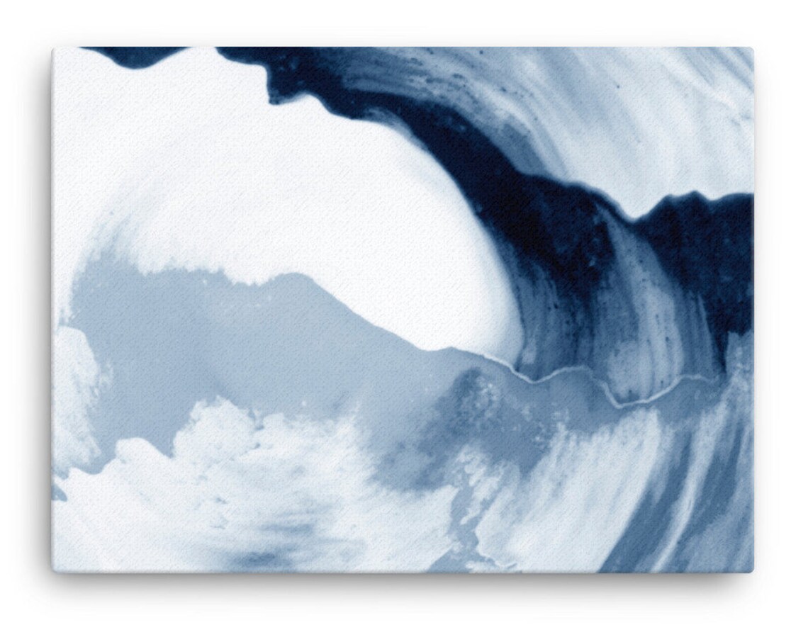 Abstract Wave Surf Print, Modern Ocean Decor