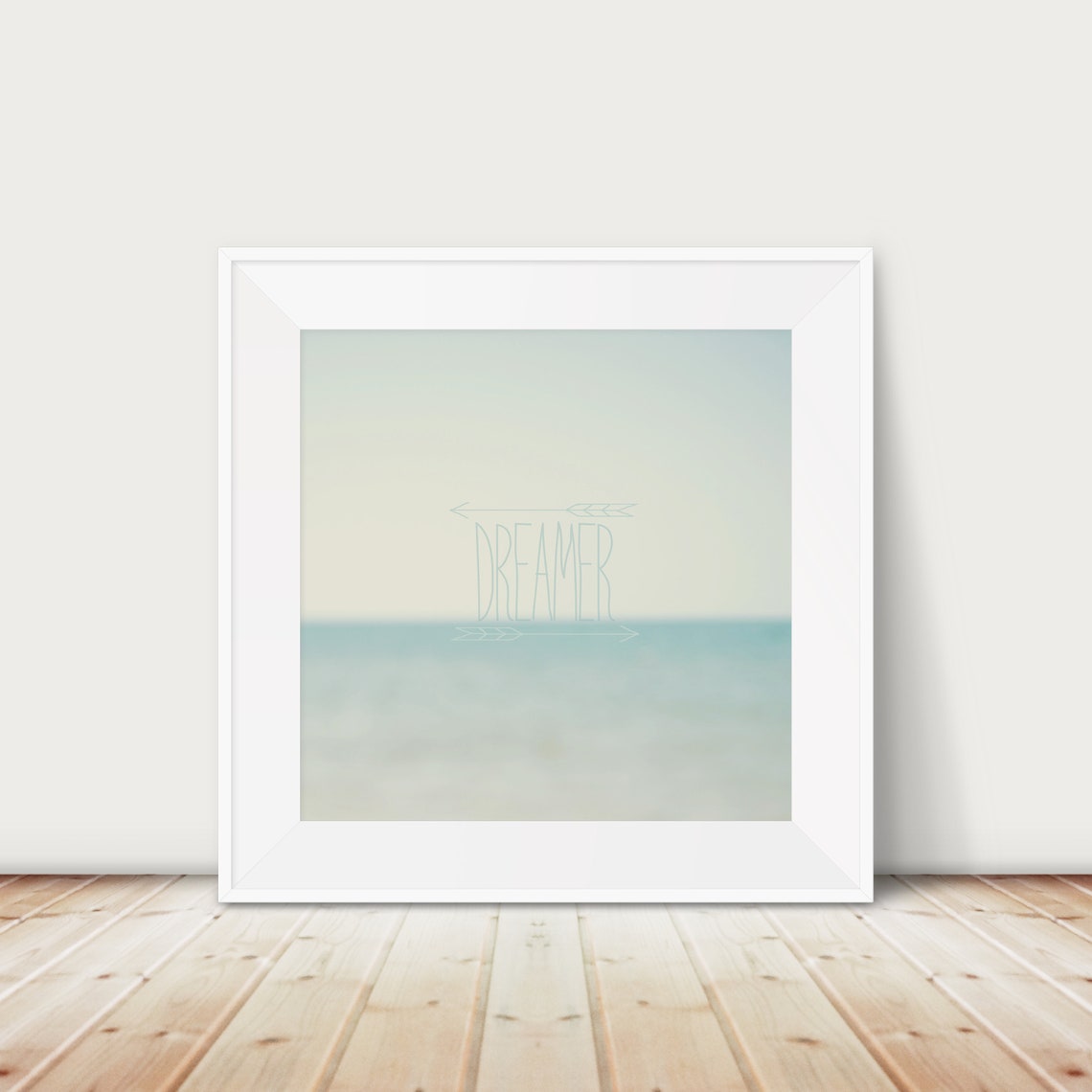 Dreamer Ocean Horizon Minimalist Arrow Typography Beach Poster