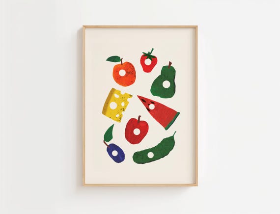 Hungry Bug Nibbles Caterpillar Inspired Kids Nursery Art Print