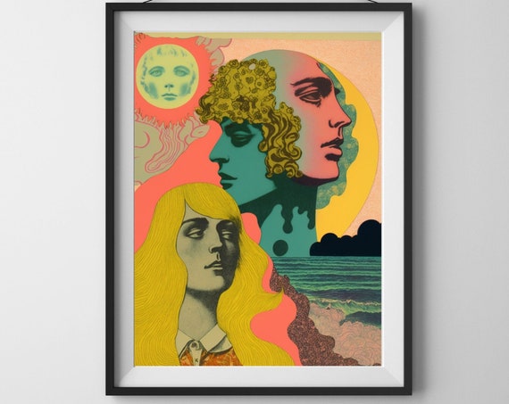 Acid Dreamer Retro Psychedelic Face Art