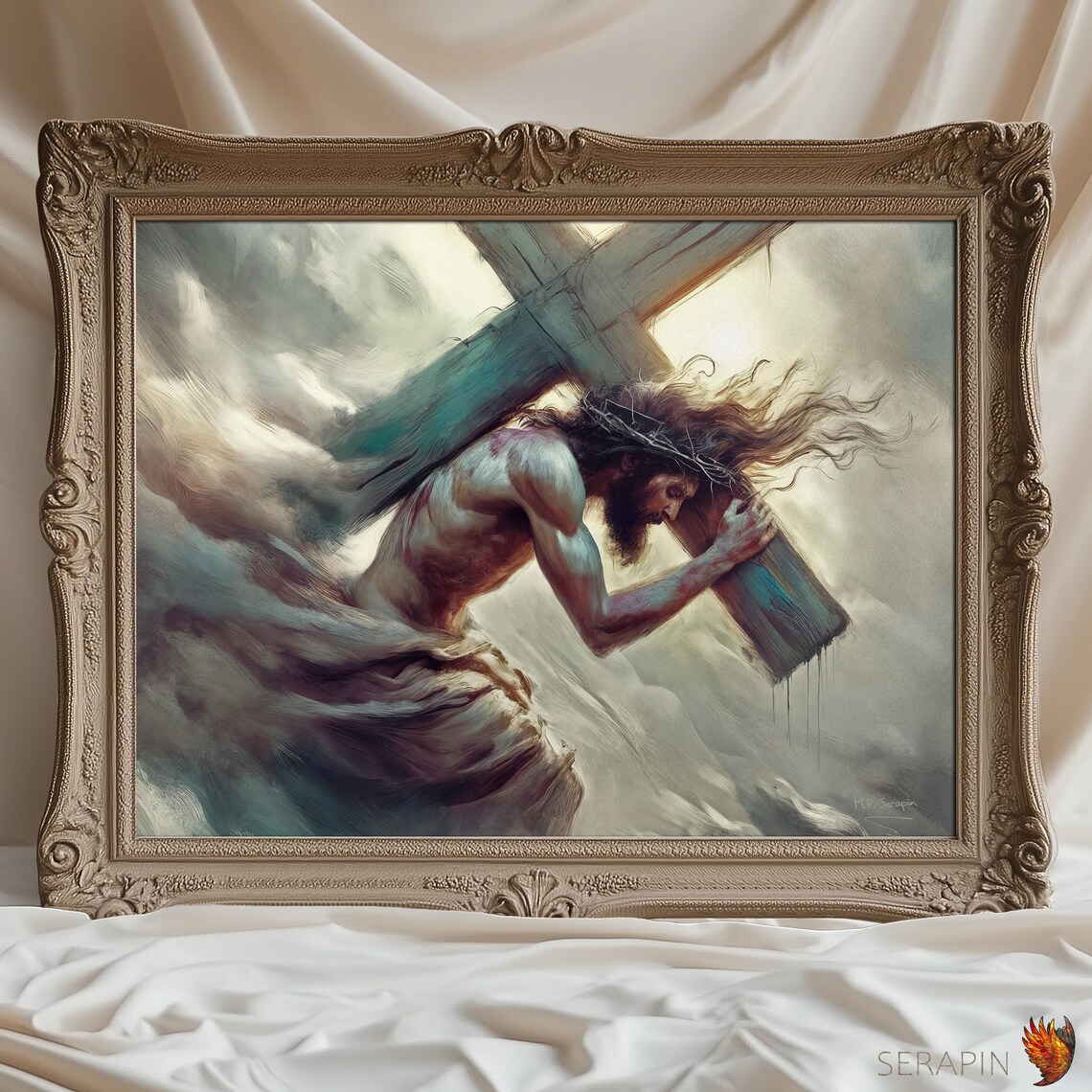 Carrying of the Cross Jesus Passion Art Print - Image 6