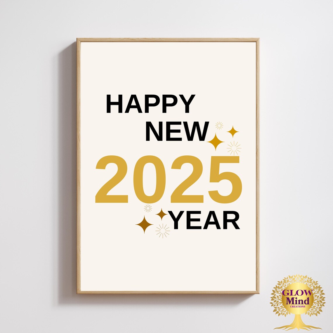 Happy New Year 2025, Minimalist Script Art Print - Image 2