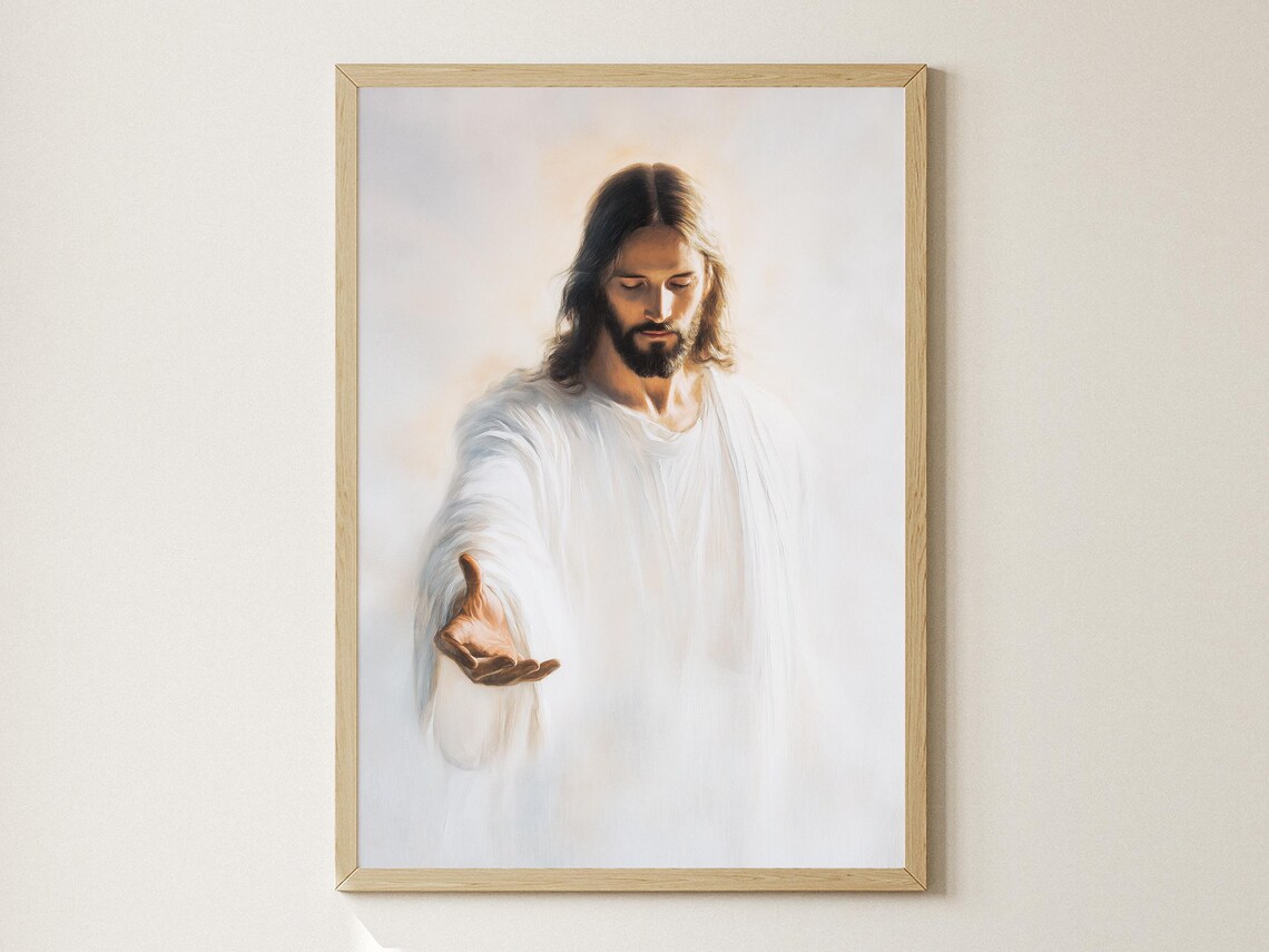 Jesus Portrait Christian Art Print, Catholic LDS
