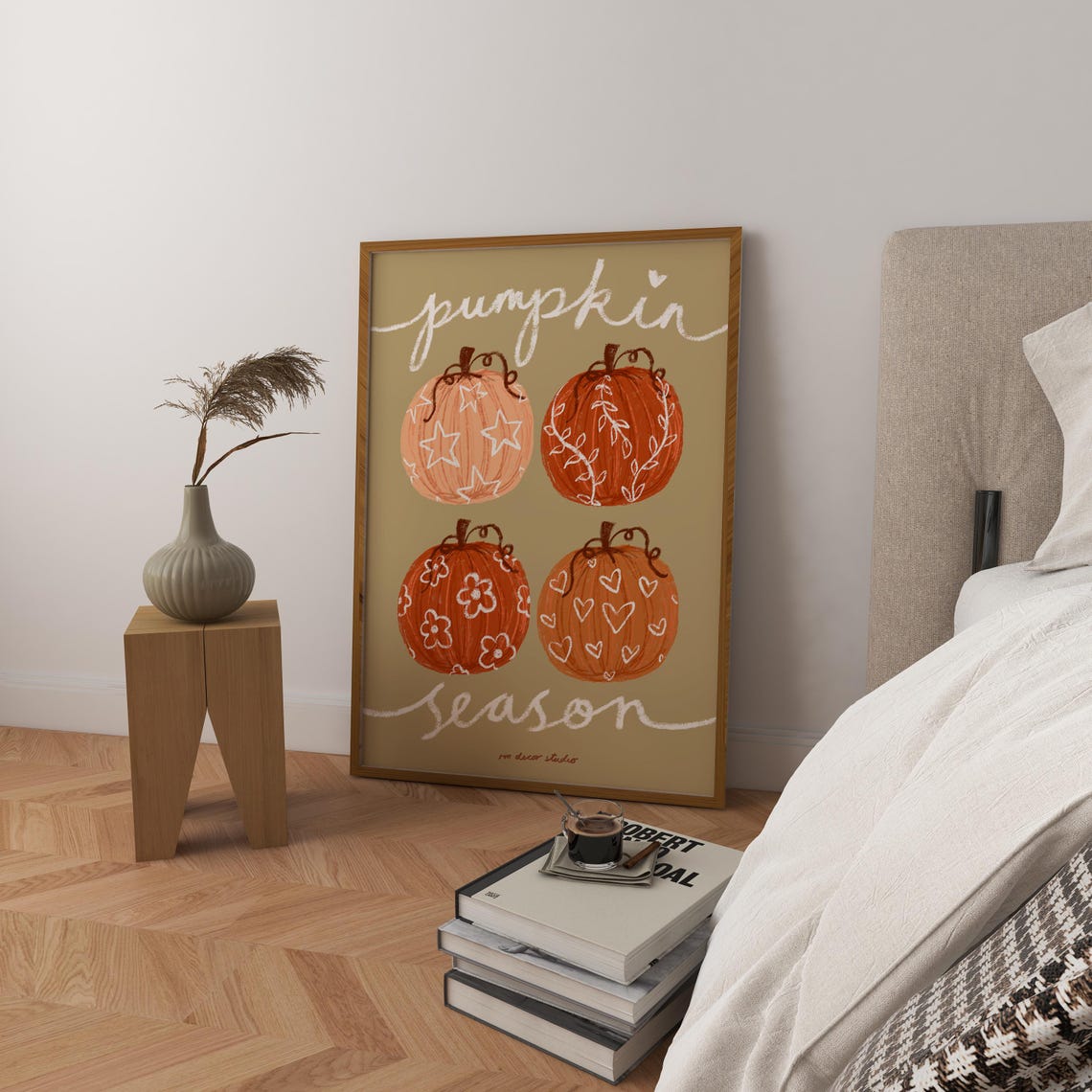 Pumpkin Season Four Decorated Pumpkins Cute Fall Quote Poster