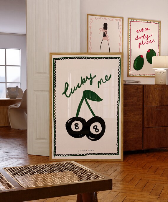 Lucky Me 8 Ball Retro Kitchen Art Print