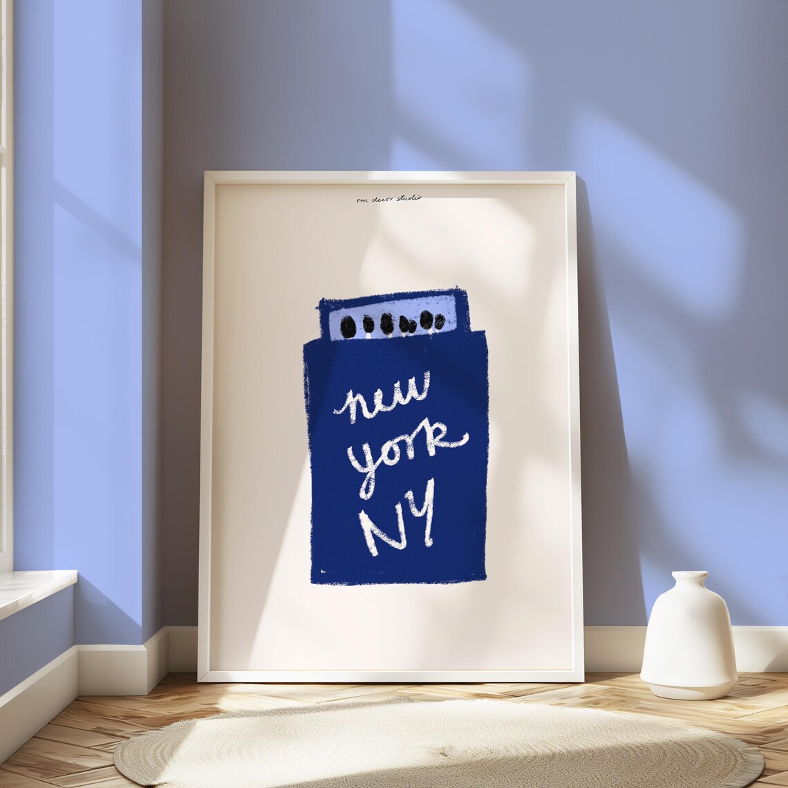 New York Matchbox Art Print, Vintage Retro Mid-Century