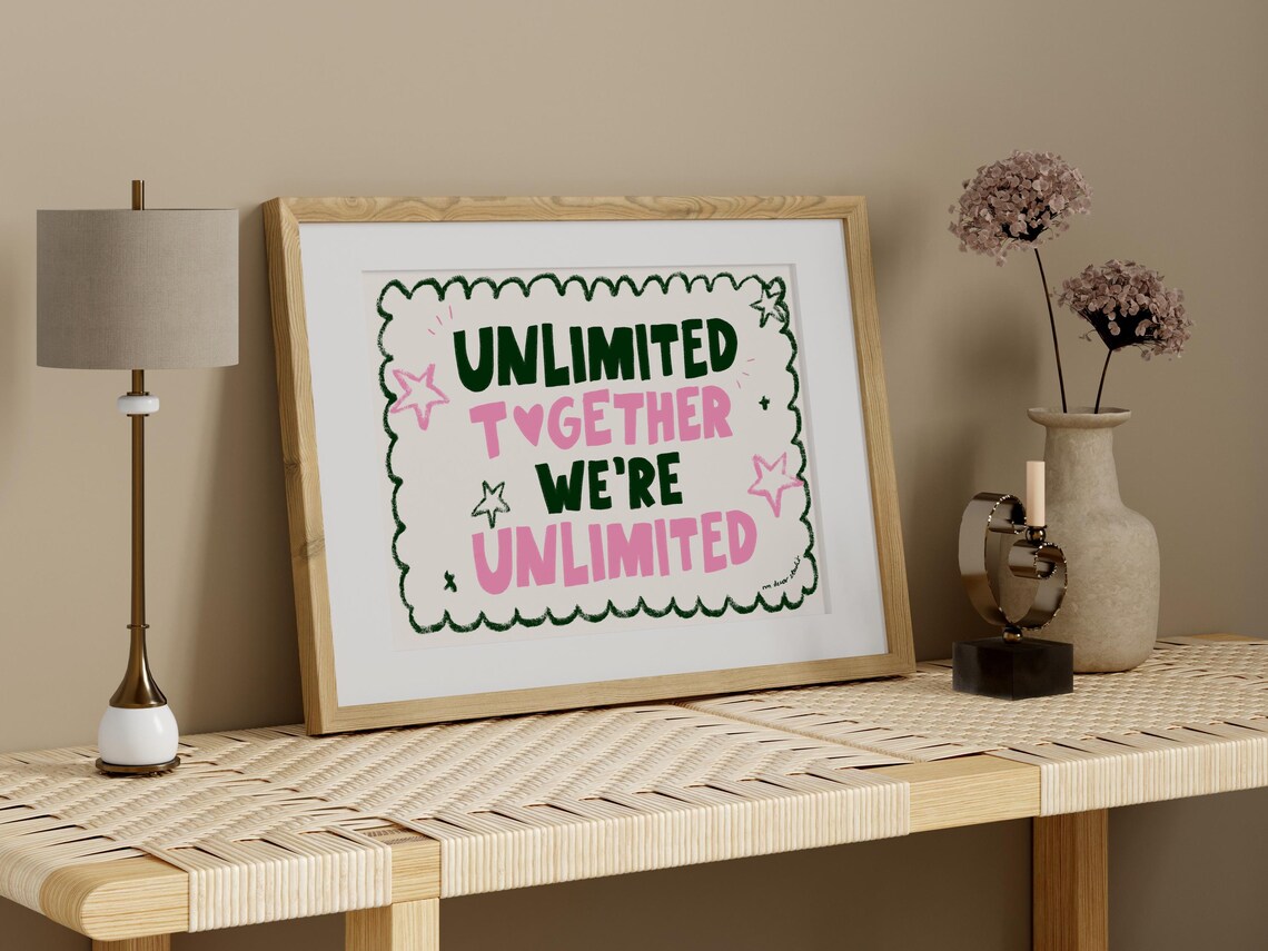 Unlimited Together We're Unlimited Starry Quote Typography Poster