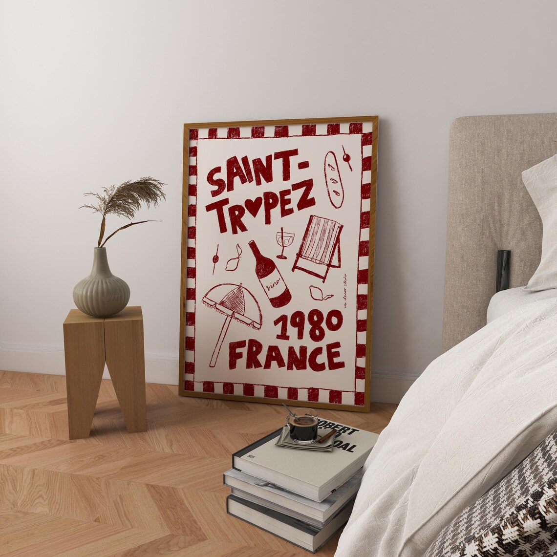Saint Tropez France 1980 Retro Travel Poster
