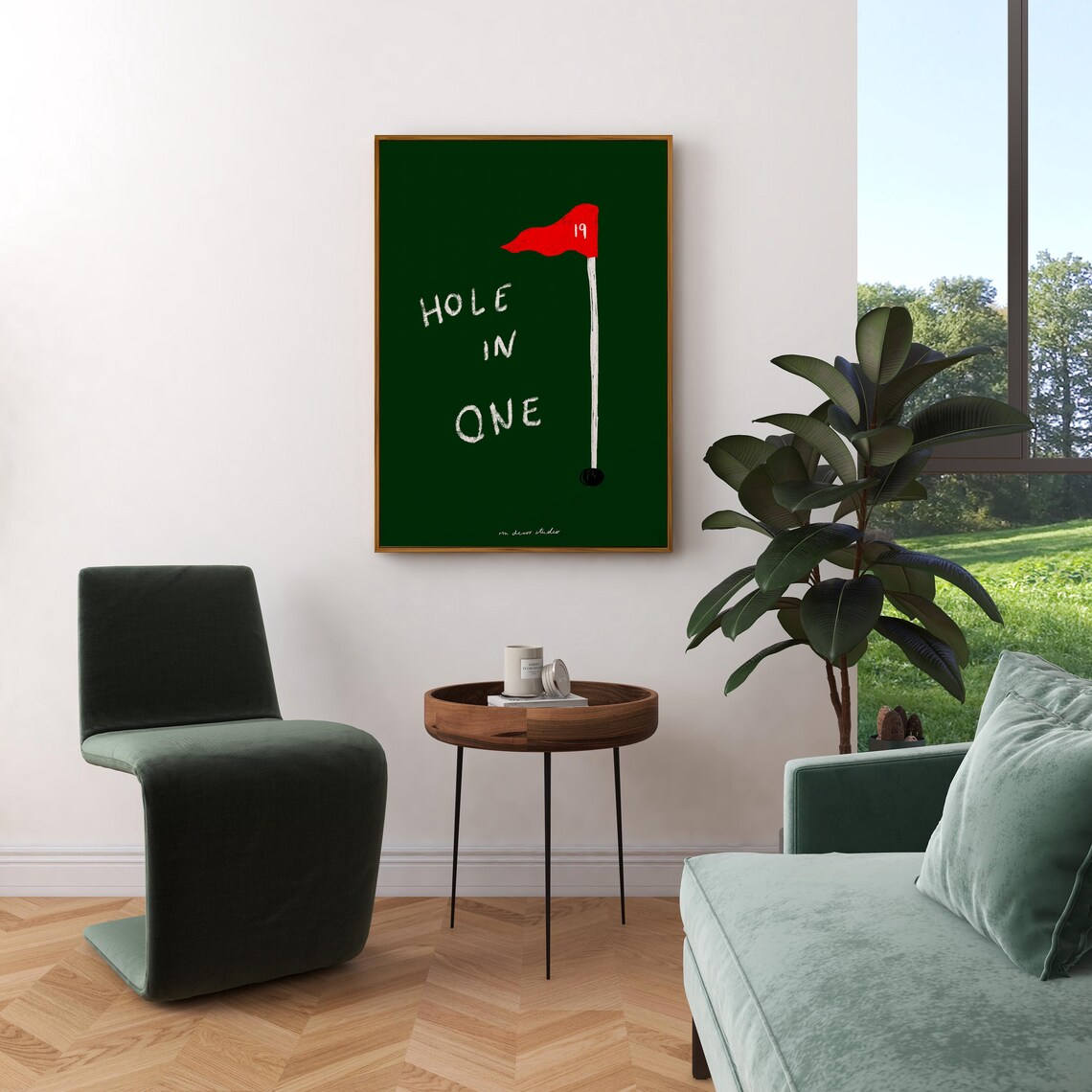 Hole In One Vintage Golf Poster, Mid-Century Modern