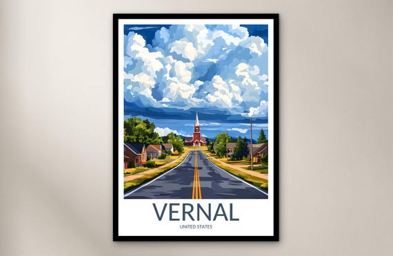 Vernal Travel Poster Wall Art Print United States Home Decor Gift North America Illustration