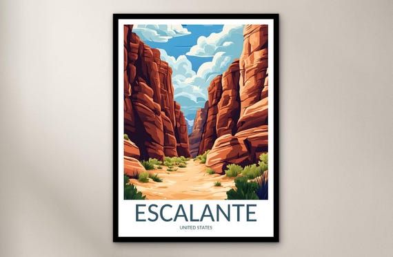 Escalante Travel Poster Wall Art Print United States Home Decor Gift North America Illustration