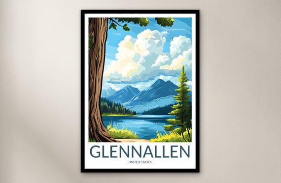 Glennallen Travel Poster Wall Art Print United States Home Decor Gift North America Illustration