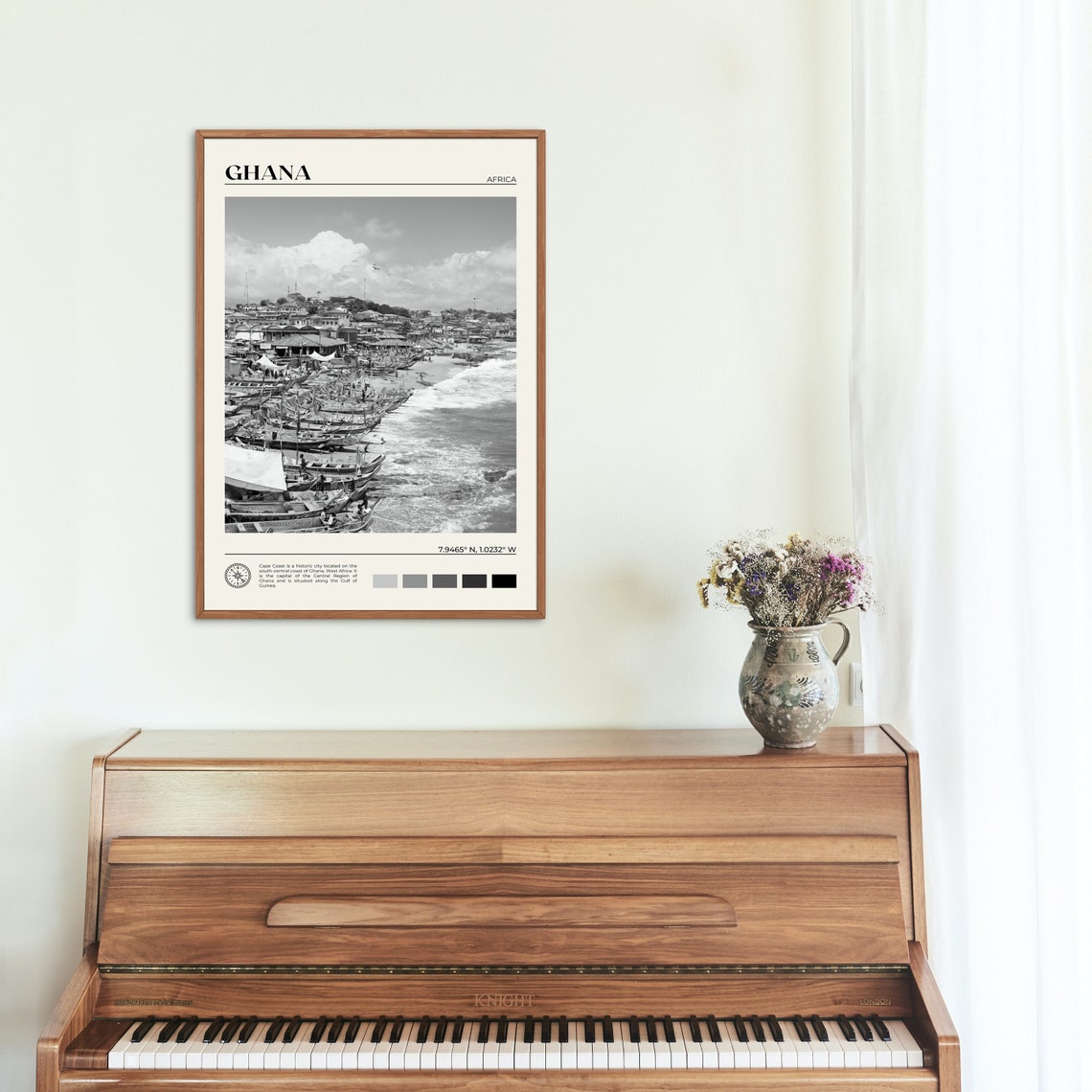Black And White Ghana Print Ghana Wall Art Ghana Poster Ghana Photo Ghana Poster Print Ghana Wall Decor Africa Poster Print - Image 2