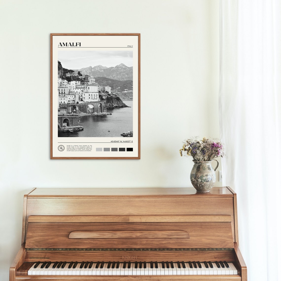 Black And White Amalfi Print Amalfi Wall Art Amalfi Poster Amalfi Photo Amalfi Poster Print Amalfi Wall Decor Italy Poster Print - Image 2