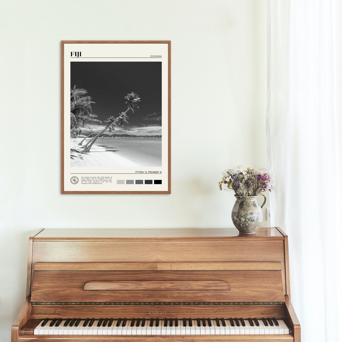 Black And White Fiji Print Fiji Wall Art Fiji Poster Fiji Photo Fiji Poster Print Fiji Wall Decor Oceania Poster Print Oceania Art - Image 2