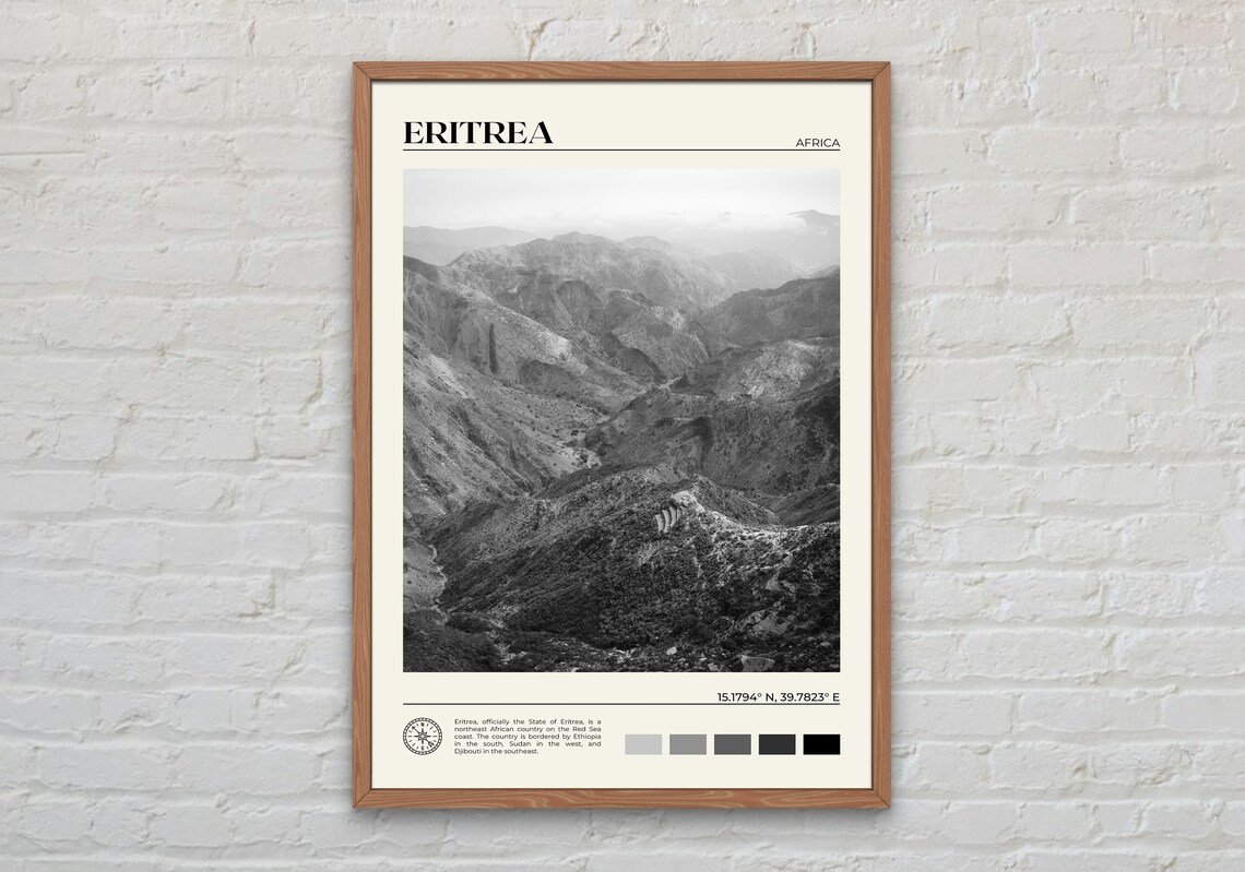 Black And White Eritrea Print Eritrea Wall Art Eritrea Poster Eritrea Photo Eritrea Poster Print Eritrea Wall Decor Africa Print