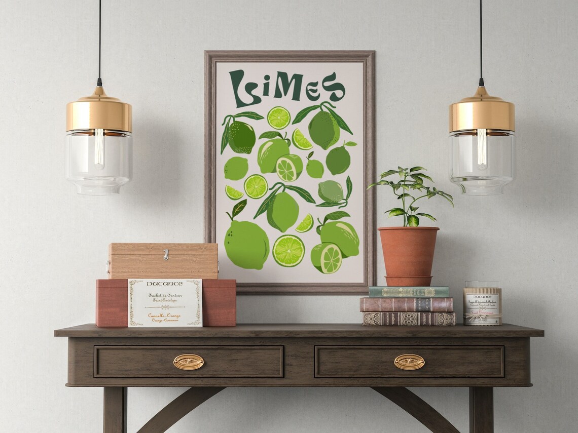 Limes Retro Kitchen Art Print, Funky Citrus Poster - Image 2