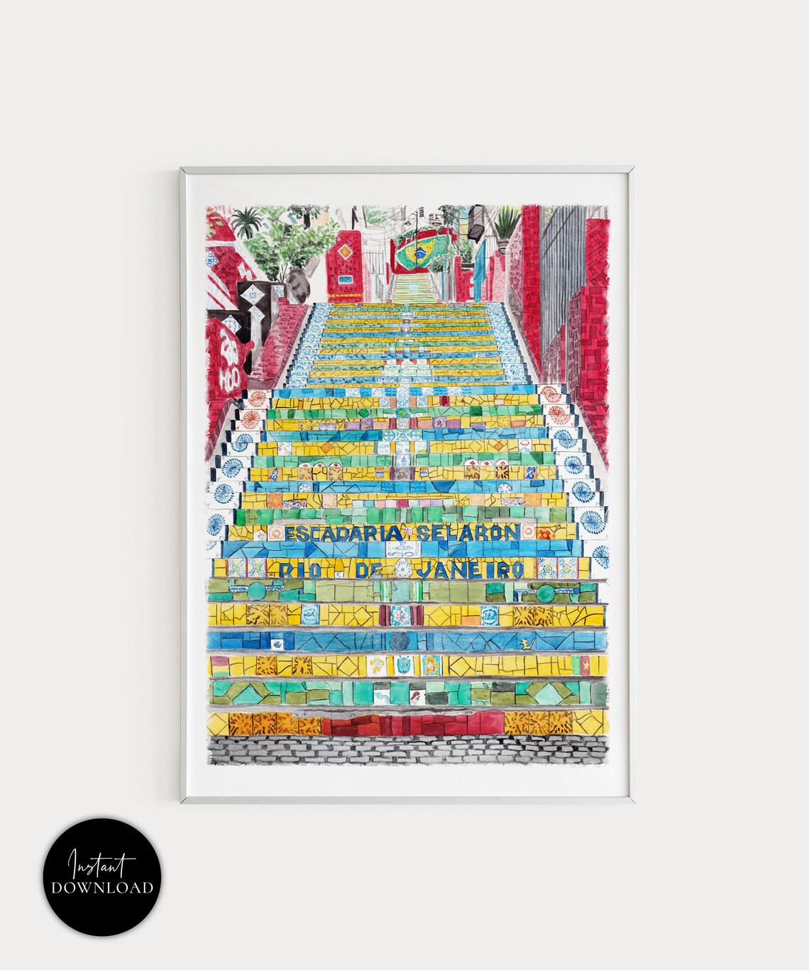 Rio De Janeiro Escadaria De Selaron Travel Poster