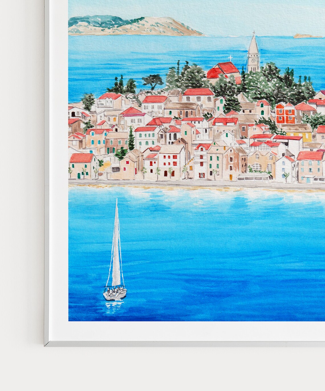 Primosten Croatia Travel Poster, Cityscape Print - Image 3