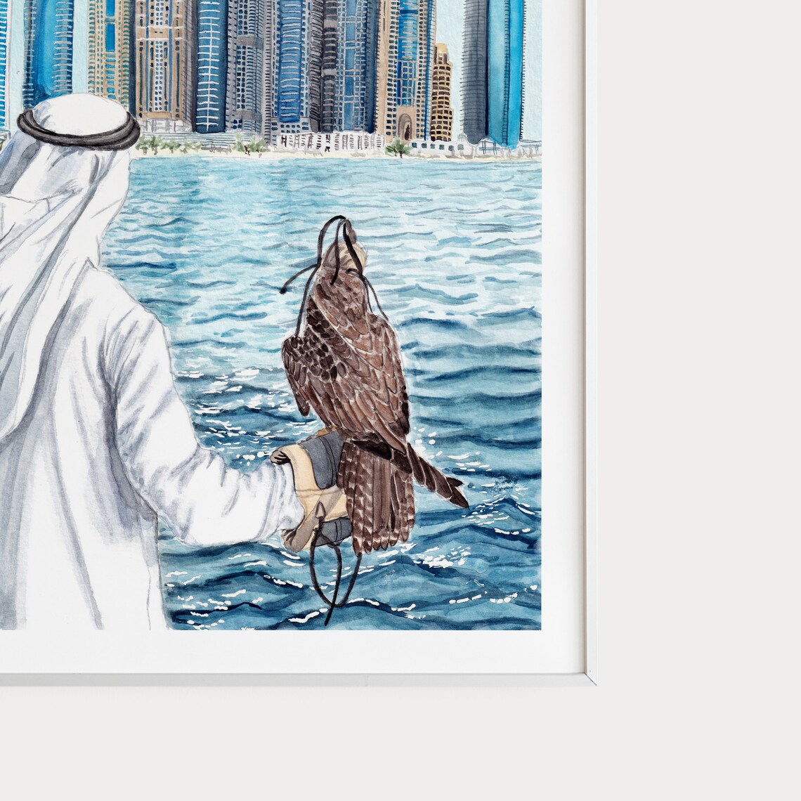 Dubai Watercolor Travel Poster, United Arab Emirates - Image 3