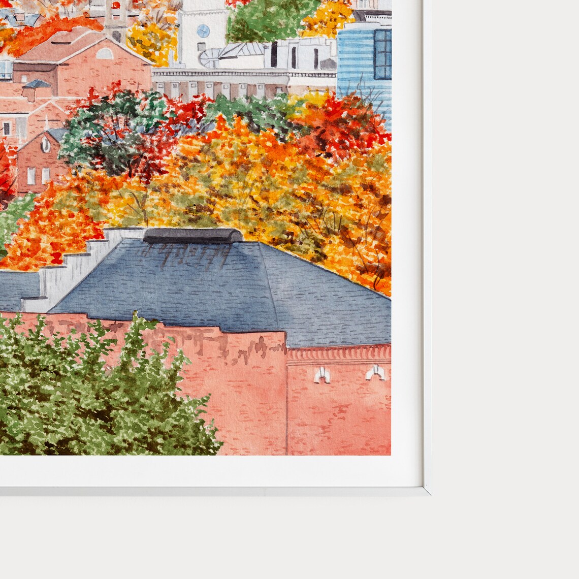Providence Rhode Island Watercolor Art Print, Fall - Image 3