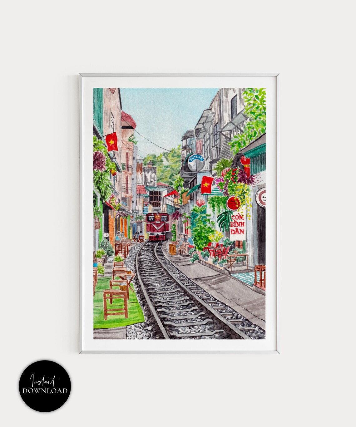 Hani Vietnam Watercolor Cityscape Travel Print