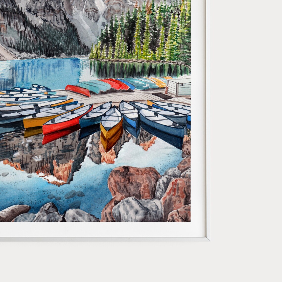 Banff National Park Watercolor Art Print, Canada - Image 3