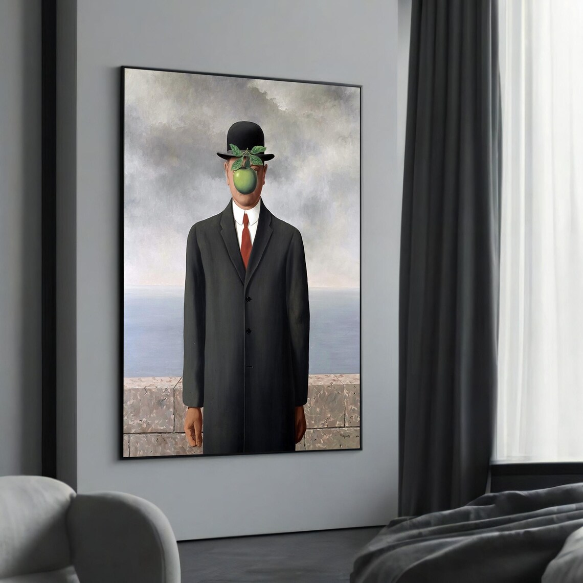 Rene Magritte The Son Of Man Apple Bowler Hat Surrealist Art Poster