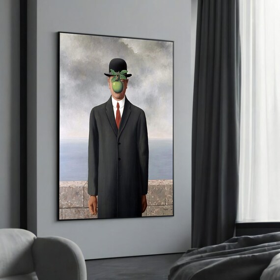 Rene Magritte The Son Of Man Apple Bowler Hat Surrealist Art Poster