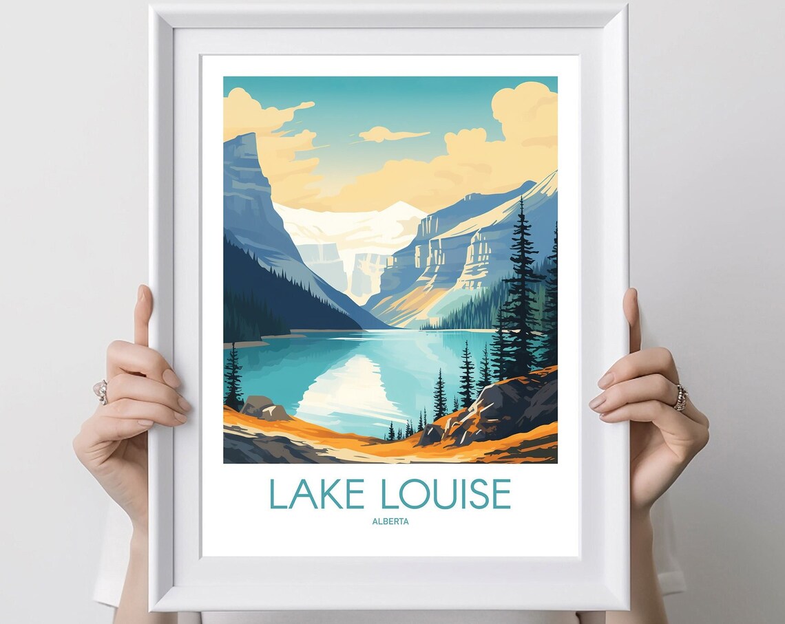 Lake Louise Travel Poster, Canada Hiking Art Print - Image 3